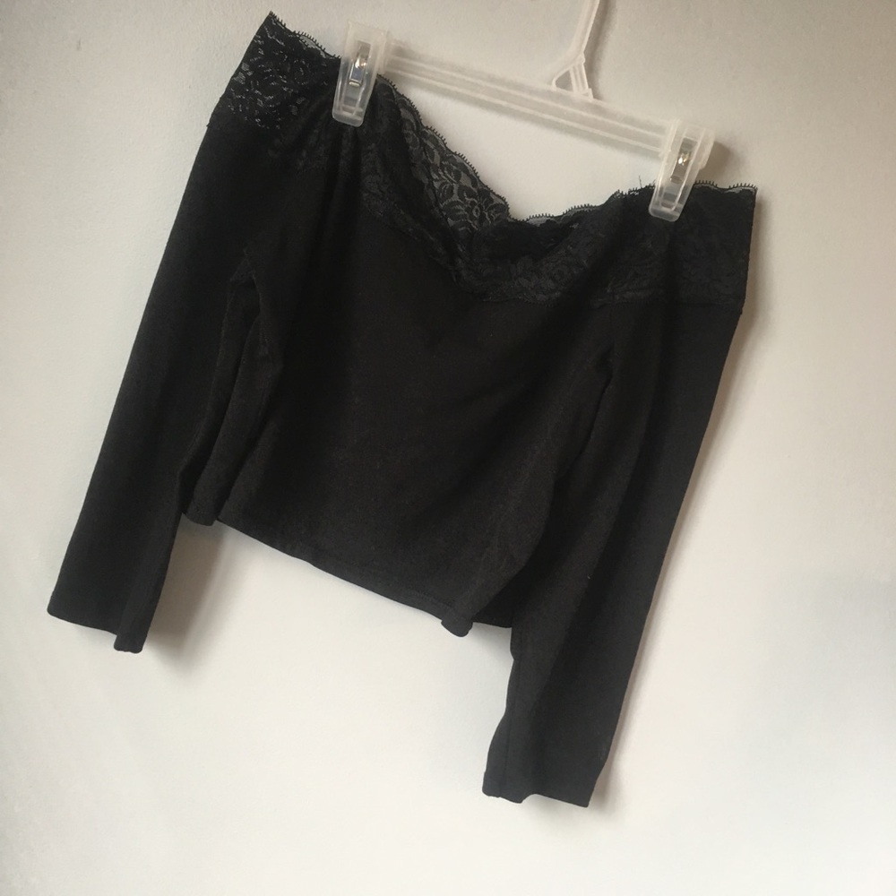 Lace Off-The-Shoulder Crop Top